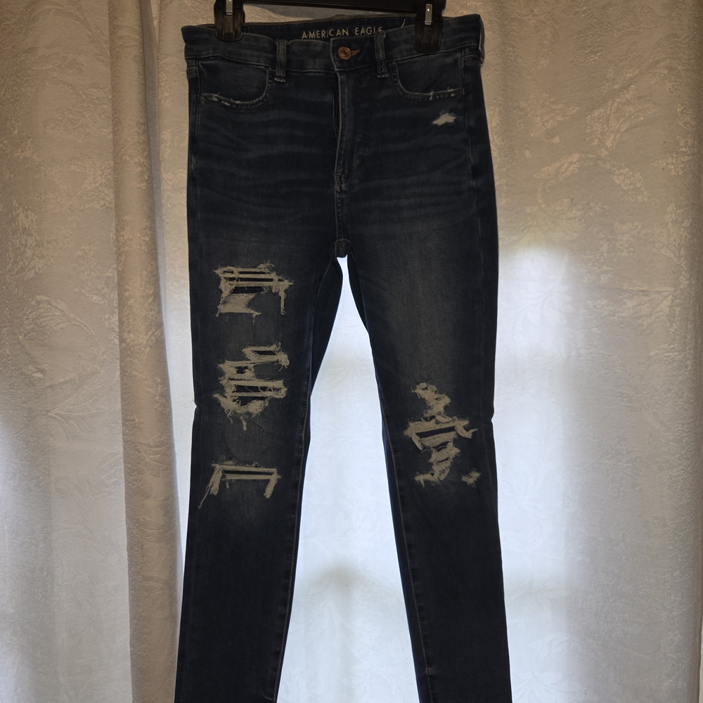 American Eagle Outfitters Men's Distressed Black Jeans
